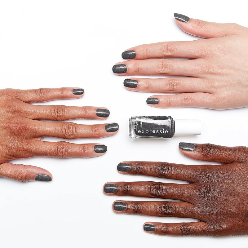essie Expressie Nail Polish, Quick-Dry Charcoal Gray Nail Polish, Vegan,