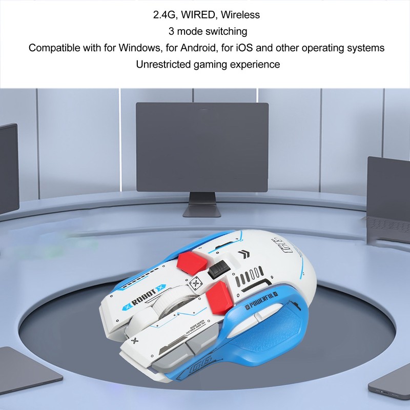 Gaming Mouse 2.4G Wired Bluetooth 3 Mode 5 Adjustable DPI