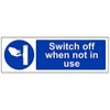 V Safety Switch Off When Not In Use Sign -
