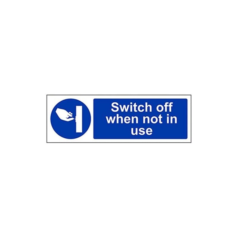 V Safety Switch Off When Not In Use Sign -