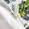 AILONEN Monster Trucks White Duvet Cover Set Queen Size, Tie