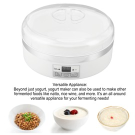 Sorandy Yogurt Maker, Multifunctional Constant Temperature, High Capacity Inner Pot Automatic Rice Wine Maker with 7 Cups, for Home Use (US Plug 110V), Sorandyceka62usx3-11