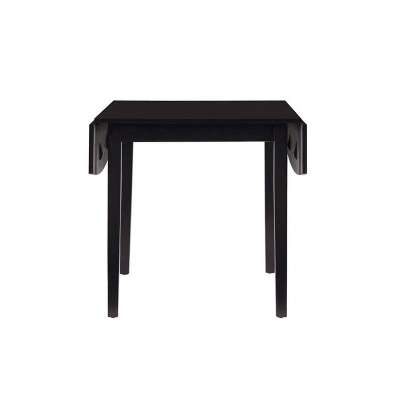 Linon Ervin Wood Square Drop Leaf Table in Black