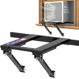 Marudina Upgraded No-Drill Window AC Bracket, Adjustable Window Air Conditioner Support for Single/Double Hung Windows, Heavy-Duty Holds 250lbs,Easy Installation, Rustproof Aluminum, Renter Friendly