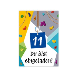 Minkocards 12 Invitations for 11th Children's Birthday Climbing Bouldering Girls Boys Invitations Eleventh Birthday