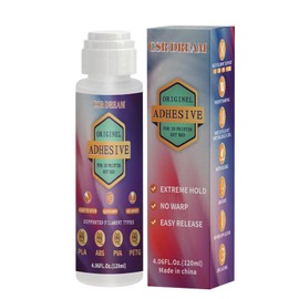 3D Printer Adhesive Glue Bed Weld Original, Professional 3D Print Glues for Hot Bed, Strong Grip Reduces Warping for ABS, PLA, PLA+, PETG and TPU Flex Filament,No Residue, Durable Than Stick-120mL