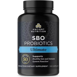 Ancient Nutrition SBO Probiotics Ultimate 50 Billion CFU 60 Caps Best by 4/2026