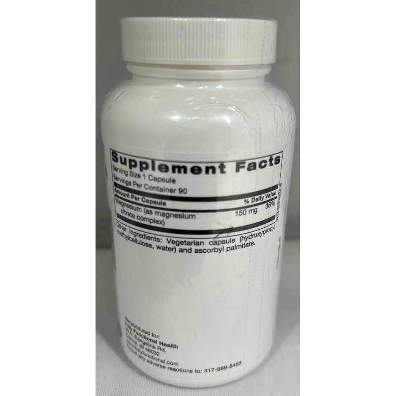 Fully Functional Health - Magnesium Citrate, 90 Vegetarian Capsules -