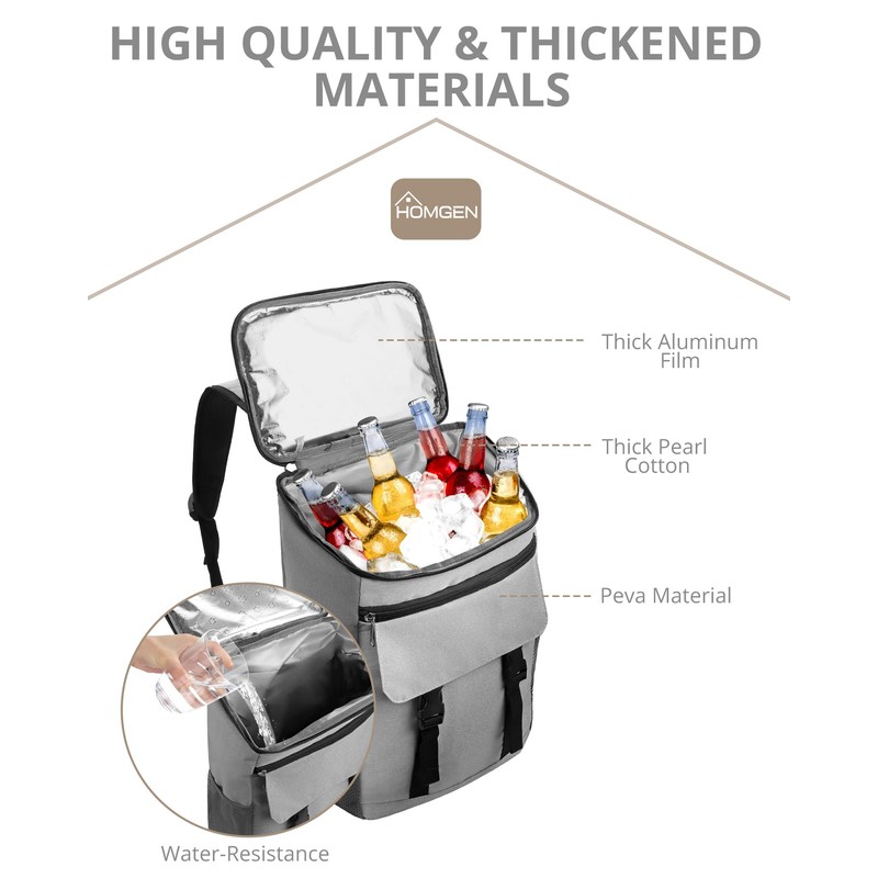 HOMGEN Insulated Cooler Backpack - 25L Waterproof Cooler Bag -