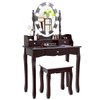CHARMAID Vanity Set with Lighted Oval Mirror, Makeup Dressing Table