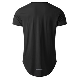 Big and Tall Mens Tshirts Longline Extra Long Shirts Hipster Reflective Line Scallop Tees Shirts Tops
