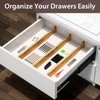 DUCOO 4 PCS Drawer Divider, 17"-22" Adjustable Bamboo Drawer Dividers
