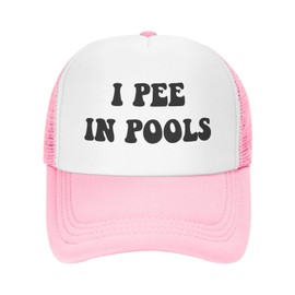 Funny Trucker Hat I Pee in Pools for Women and Men Baseball Cap Breathable Mesh