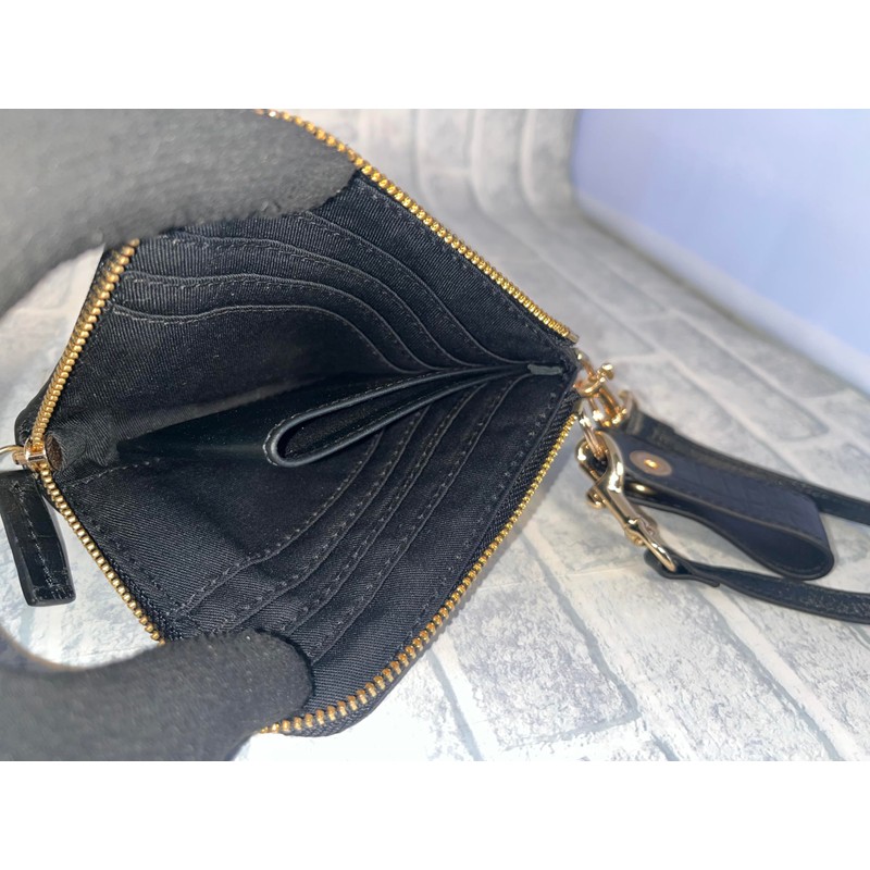 Rebecca JT-250221 Compact Wallet, L-Shaped Zipper, with Strap & Holder,
