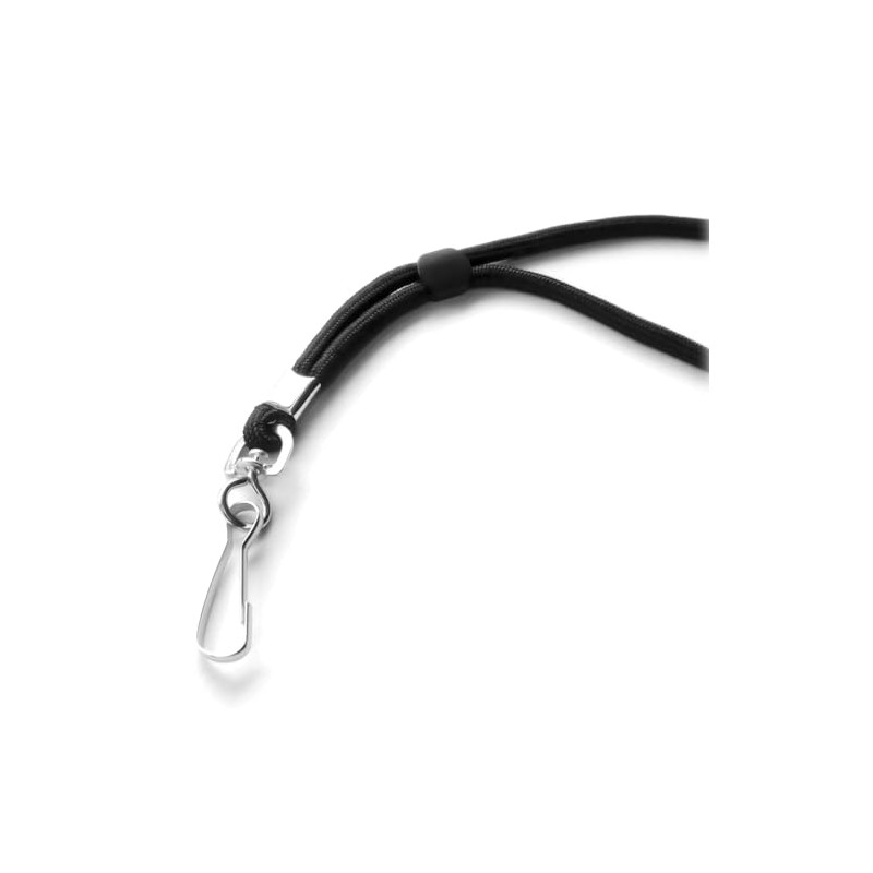 trage.band® Long Adjustable Neck Strap with Spring Hook, Black