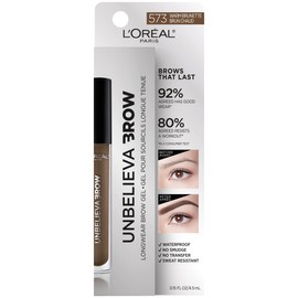 L'Oreal Paris Unbelieva-Brow Longwear Waterproof Tinted Brow Gel, Smudge-resistant, Transfer- Proof, Quick Drying, Easy and quick application with precise brush, Warm Brunette, 0.15 fl. oz.