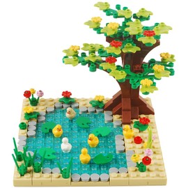BAENRCY Duckling Pond Building Blocks Animal Sencery Accessories Pet Set Building Bricks Kit DIY Building Set Compatible All Major Brands (#A)