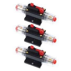 X AUTOHAUX Car Reset Circuit Breaker 20A DC 12-48V Circuit Breaker Fuse Holder for Car Audio Marine Boat Stereo Switch Inverter (Pack of 3)