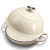 FLAVORIX Dutch Oven for Sourdough Bread Baking, Enameled Cast Iron Dutch Oven Pot with Lid, Dome-Shaped Bread Dutch Ovens, 6 Qt, White