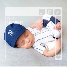 KLEYAO Newborn Photography Props/Ball cosplay knitted baby photography costume for Girls and Boys (0-6 Months) (baseball-blue)