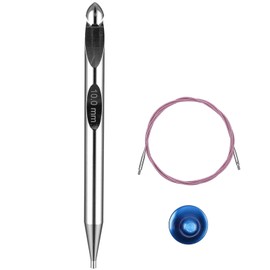 Tunisian Crochet Hook N, Size N15/10mm 24-Inch Flexible Tunisian Crochet Hooks Set with Cable Metal Aluminum Afghan Crochet Hook