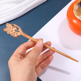 2 Pieces Retro Wooden Hair Sticks Hairpin, Chinese Style Hanfu Vintage Hair Fork Hair Chopsticks for Women Girl