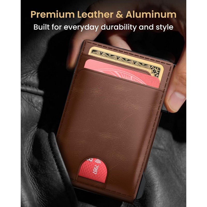 avanture Wallet for Men Card Holder: Pop Up Card Case,