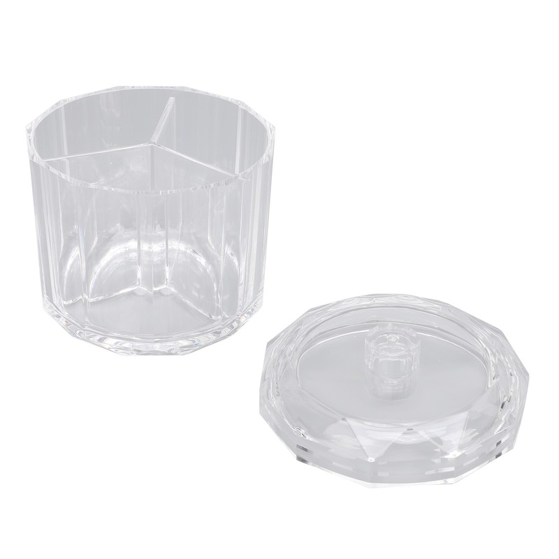 Cotton Swab Holder with Lid Clear Dust Proof Waterproof 3
