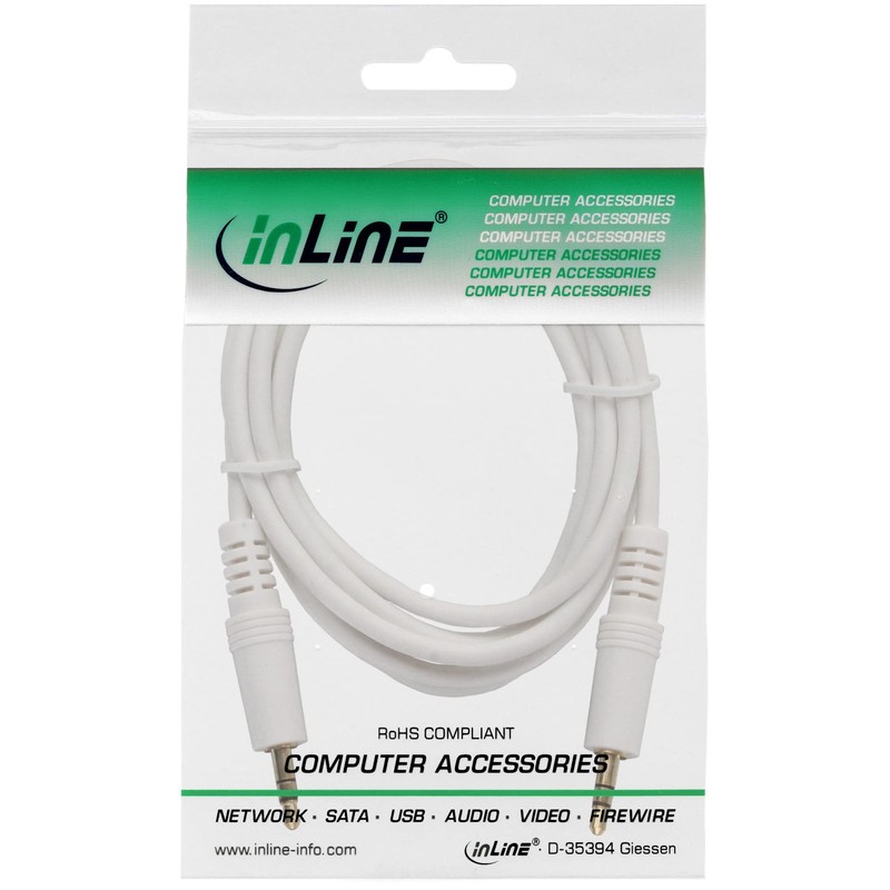 InLine 99941 W Jack Cable 3.5 mm Stereo Male/Male 1