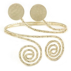 Avalaya Hammered Circles And Swirls Upper Arm/Armlet Bracelet/Gold Tone/Adjustable