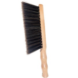 Beech Wood Hand Brush - Natural Solid Wooden Round Handle Brushes,5 Rows of Soft Bristles 11.8" Hand Broom for Cleaning Dusting Stair,Garden,Bed,Sofa,Furniture,Brick,Floor