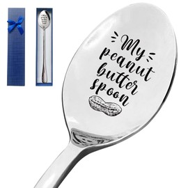 HSSPIRITZ My Peanut Butter Spoon Funny Engraved Stainless Steel Spoon,Peanut Butter Lovers coffee Spoon Gift,Gift for Moms Dad Boy Girl Women Men Birthday Christmas Valentine's Day Mother's Day Gifts