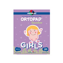 MASTER AID Ortopad Girls Medium - Cerotti Colorati Oculari per Bambini - Cerotto Occlusore Occhio Bambini per il Trattamento di Occhio Pigro e Strabismo - 1 Confezione da 20 Pezzi - 7,6 x 5,4 cm