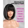 Getshow Short Black with Highlight Bob Wigs for Women,Synthetic Hair