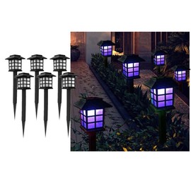 NEWOTE Outdoor Solar Pathway Lights Waterproof 2-Packs Outside LED Decorative Lights Landscape Lighting for Yard Patio Driveway Garden (Purple)