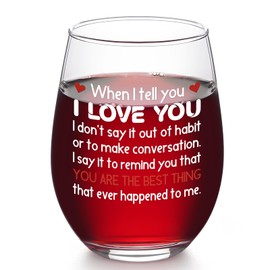 DAZLUTE I Love You Gifts for Her, Girlfriend, Women, Love You Wine Glass for Girlfriend, Valentines Gifts for Her Girlfriend Gifts Anniversary Birthday Christmas Gifts for Women Wife Girlfriend, 17oz