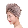 Fyore Coffee Brown Hair Towel with Button, Dries Hair Quickly,