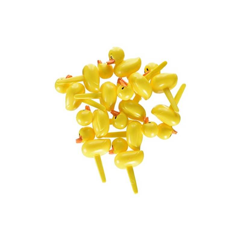 Yellow Duck Ducky Duckie Cupcake Picks Cake Topper Decorations (48-Pack)
