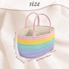Rainbow Woven Baskets Rope Blanket Basket Storage withe Handles for