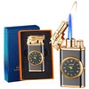Torch Lighter, Exquisite Relief Dual Flame - Windproof Adjustable Jet