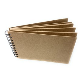 Blank Scrapbook, Chipboard Album, 8 1/2" x 5 1/2" Chipboard Guest Book, Wire bound or book rings (6 Page Album, Black Wire Binding)