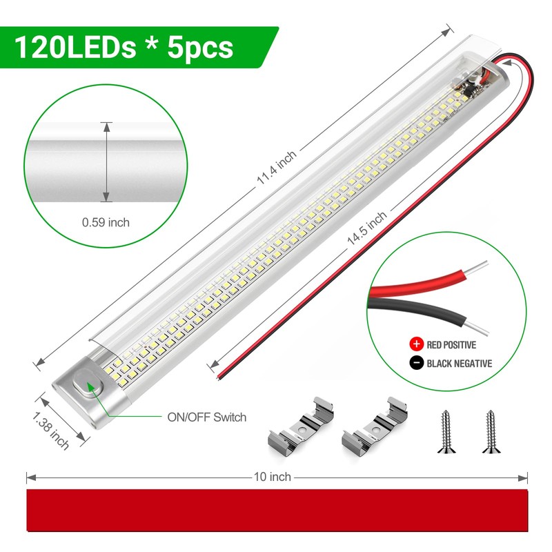 CT CAPETRONIX 12v Led Light Strip, 120leds 1500LM 12 Volt