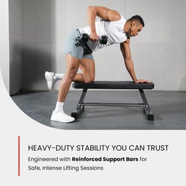 Essential Flat Weight Bench for Your Home Gym – Heavy Duty Workout Bench for Bench Press and Strength Training Exercise – Compact Weight Benches Designed for Home Use