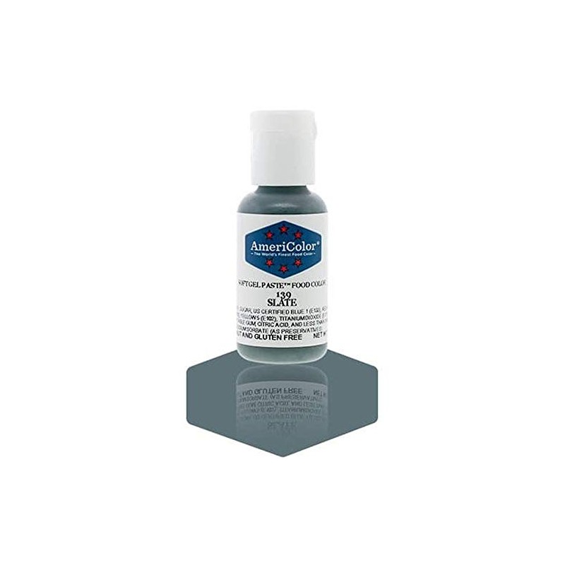 AmeriColor, Slate, 0.75 Ounce Bottle, Soft Gel Paste Food Color