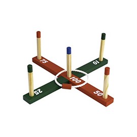 ADEPTNA Wooden Garden Indoor Outdoor Quoits - Traditional Classic Family Pegs And Rope Hoopla Game - Part BBQ Games Kids Adult Family Fun Party Games