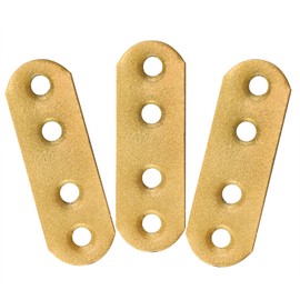 Dsjnf Iron Splicing Plate Connector Flat Straight Bracket with Hole Metal Plate 75MMx18MM Gold Connector Corner Code for Fixing Wooden Furniture 10pcs (2.95x 0.71x 0.06inch)