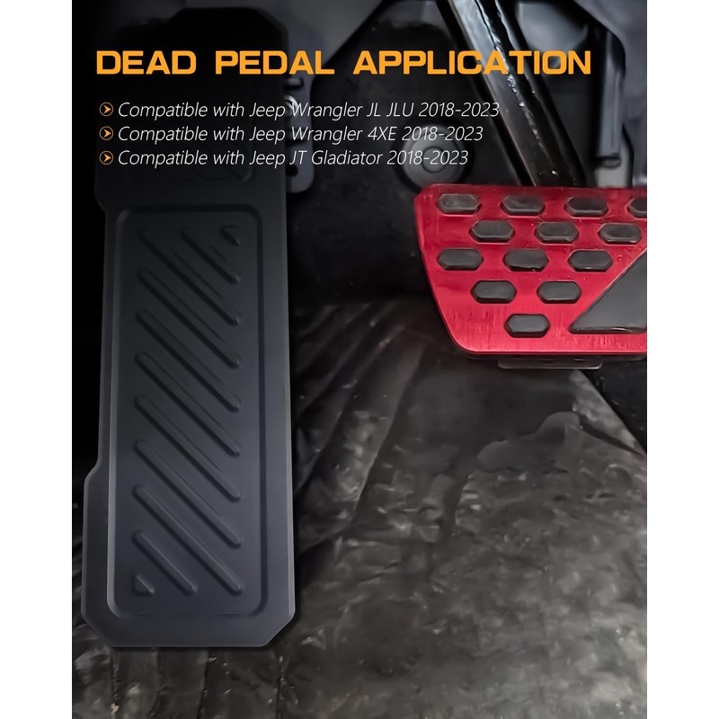 Dead Pedal for Jeep 4xe, Aluminum Gladiator Dead Pedal Adjustable