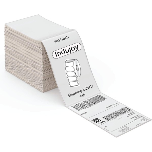4x6 Direct Thermal Labels, 500pcs Perforated Fanfold, Compatible Zebra &