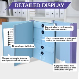 Dinifee Folio Document Organizer with Labels Personal Family Expanding File Folder Life Book Document Organizer for Important Papers Emergency Binder Social Security Cards and Keepsake Certificate