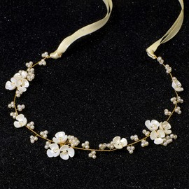 HJZHII Hair Accessories Communion Girls, Communion Hair Accessories for Women, 29 cm Flower Wreath Hair Children Bride Wedding Bridal Jewellery Flower Girl Hair Band Headband Bohemian Headpiece for